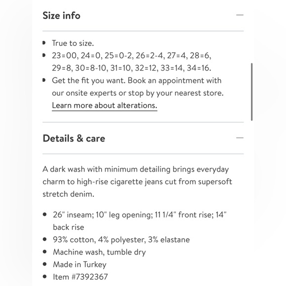 Frame Denim All High Rise Cigarette Skinny Jean Size 25 - Picture 15 of 16